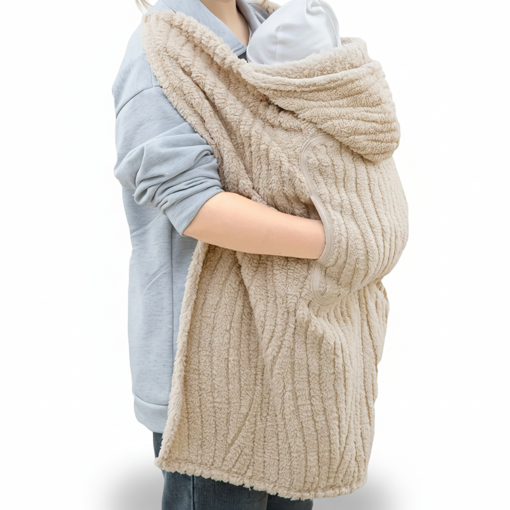 CuddleNest | Baby Cloak – Soft Knitted Plush with Wind Protection