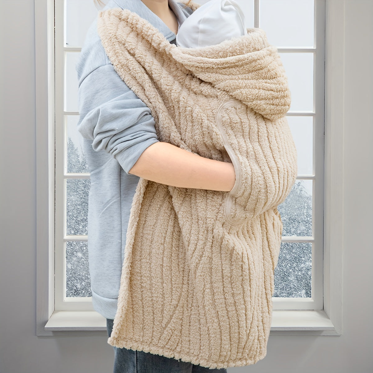 CuddleNest | Baby Cloak – Soft Knitted Plush with Wind Protection